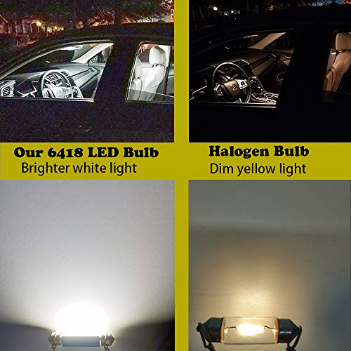 2Pcs 6418 Led Car Bulb 1.42In 36Mm Festoon Led Light Bulb Super Bright 16-Smd 4014 Chipsets, 6413 C5W 6461 6423 Canbus No Error Led Lamp For Car Interior Map Dome License Plate Lights 6500K White #TOP2
