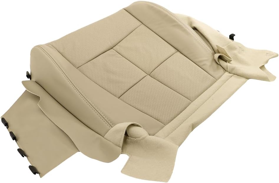 Driver Bottom Perforated Leather Seat Cover, Replacement Tan Front Driver Side Seat Cover Compatible with Lincoln Navigator Ultimate 2007-2014