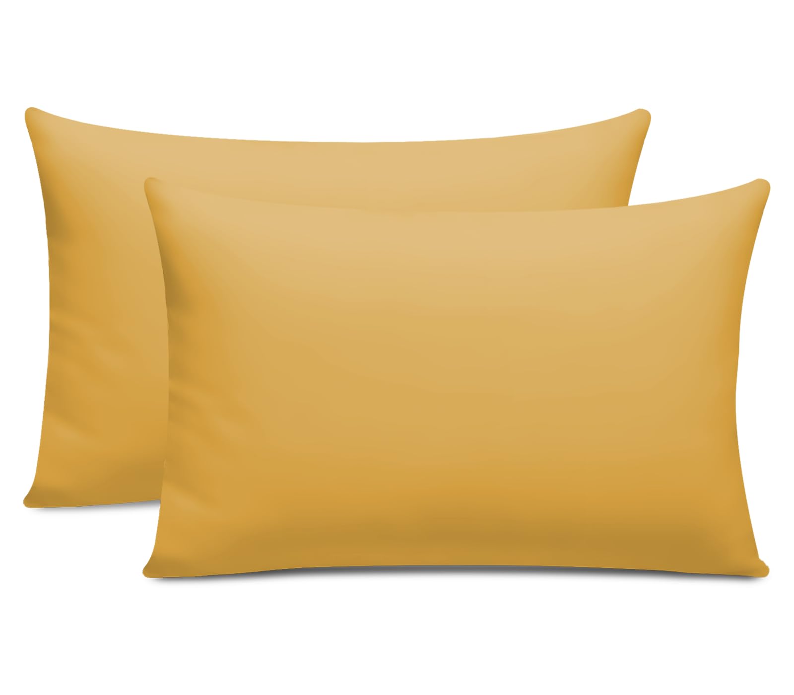 Pamposh Ochre 300 Thread Count 100% Egyptian Cotton Pillow Cases 2 Pack Breathable Ultrasoft Pillow Covers
