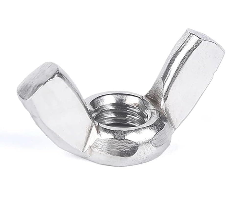 MEC Butterfly Wing Nut Hand Twist Nut Carbon Steel Silver Zinc Plated (Pack of 5)(3m-4m-5m-6m-8m)-image-11