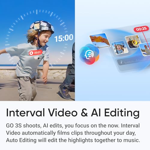Insta360 GO 3S - Pacote final de 128 GB preto 4K minúscula câmera de vlogging portátil, mãos livres,