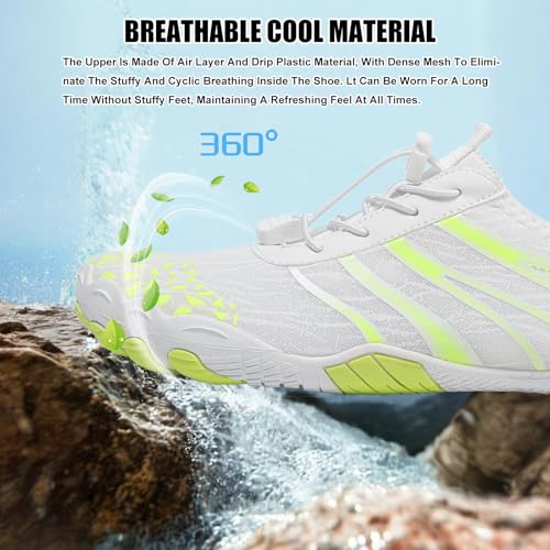 Image of Beach Water Shoes for Women Men Quick Dry Non-Slip Wide Toe Hike Barefoot Footwear for Beach Pool Aqua Swim Surf Walk