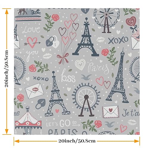 Servilletas de tela con diseño Paris, pack 6, poliéster 20x20 miniatura 2