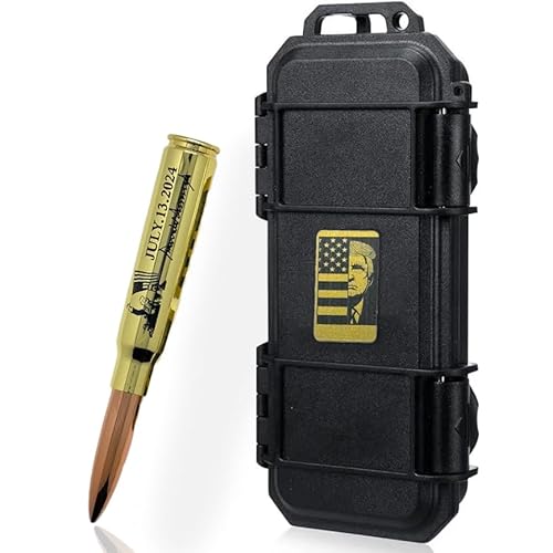 Crimson Collectables Donald Trump Pen - Brass Bullet Shaped Ballpoint Pen - Premium Trump Gifts & Trump Merchandise - Luxury Collectable Pen w/Pen Case