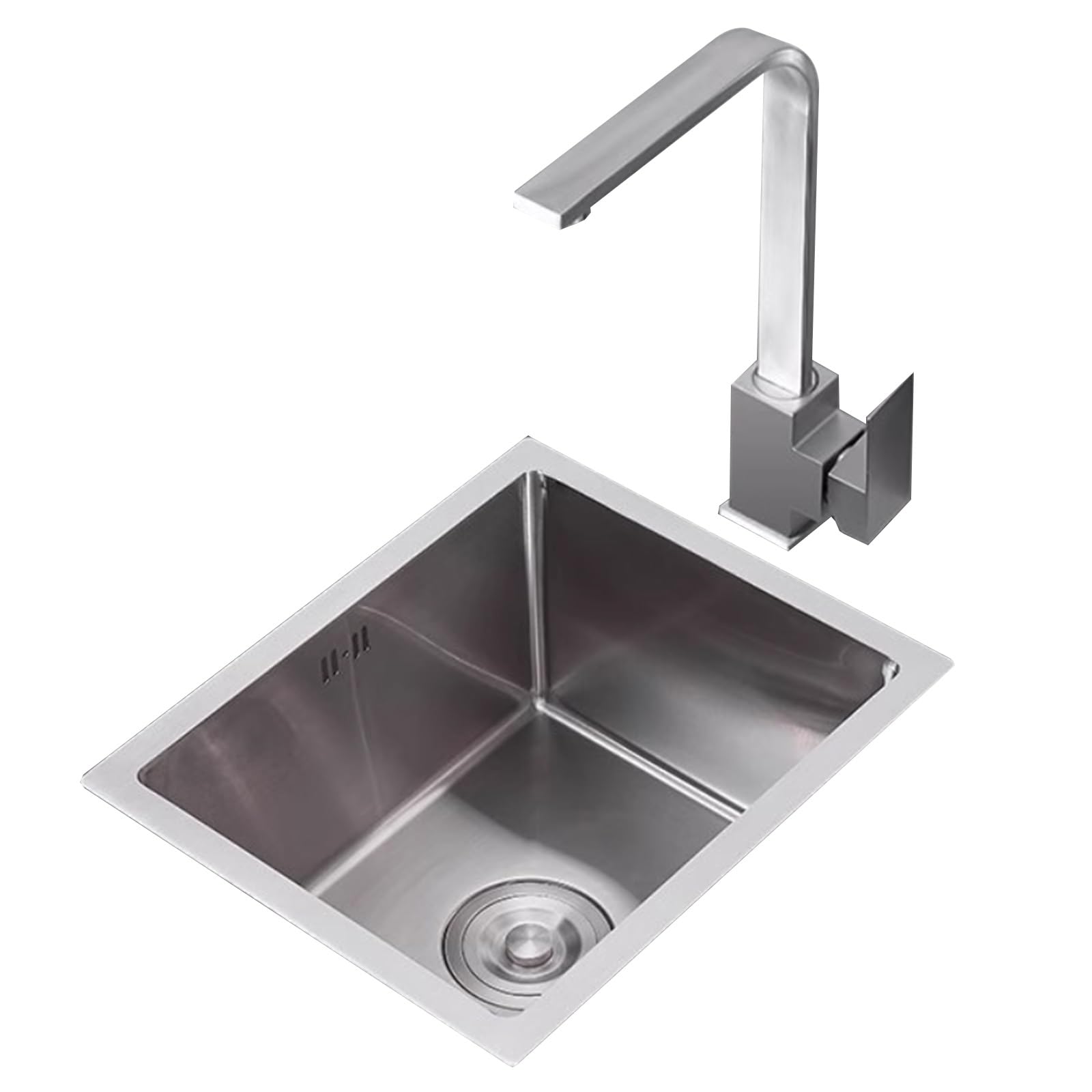 Mobiletto sottotop in Acciaio Inox Mobiletto da Cucina Piccolo con Vasca Singola e Rubinetto per Cucina con Preparazione di cibi umidi, Lavanderia (40 * 40 20 cm)