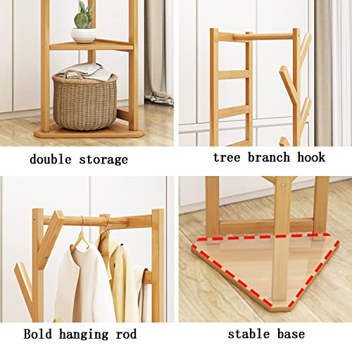 Porte-manteau d'angle polyvalent à triple étagère pour optimiser l'espace