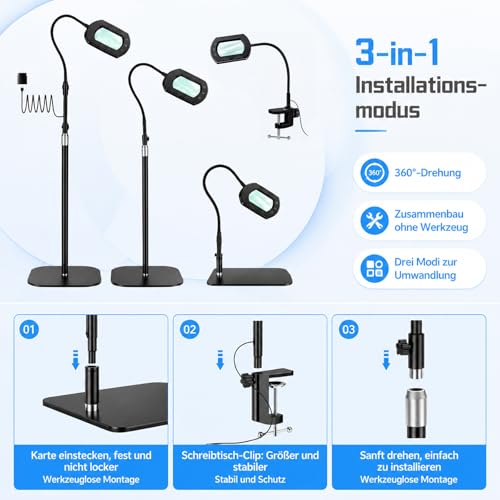 Loupe rectangulaire 60 LED lot de 10 avec support flexible - 3