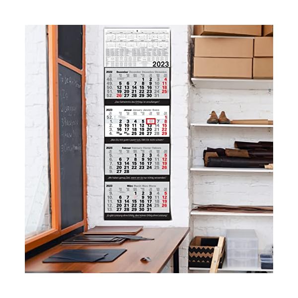 Kalender 4-Monatskalender 2023 Wandkalender groß - Kombi 4 Monatskalender ohne Werbung mit Datumsschieber | Bürokalender… – Bild 6