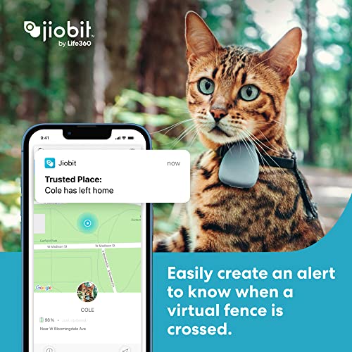 Jiobit - Smallest Gps Tracker For Cats And Dogs | Lightweight, Water Resistant, Durable| Real-Time Location Sharing | Long-Lasting Battery | Cellular, Bluetooth, Wifi | Attach To Any Pet Collar #TOP2