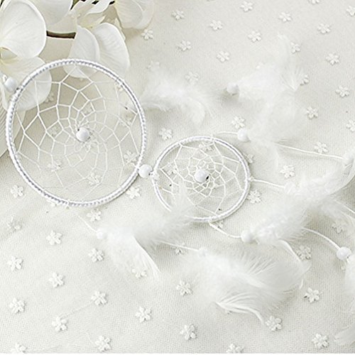 Laresdomi acchiappasogni grande bianco piuma