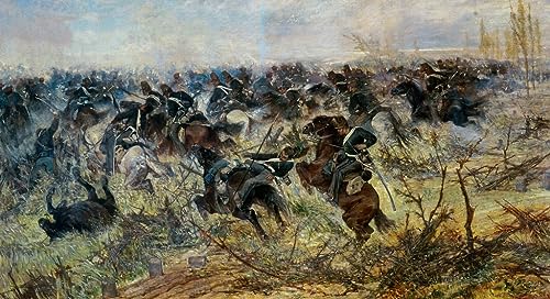 Fattori Charge de cavalerie à Montebello grand tableau pour grand mur vide