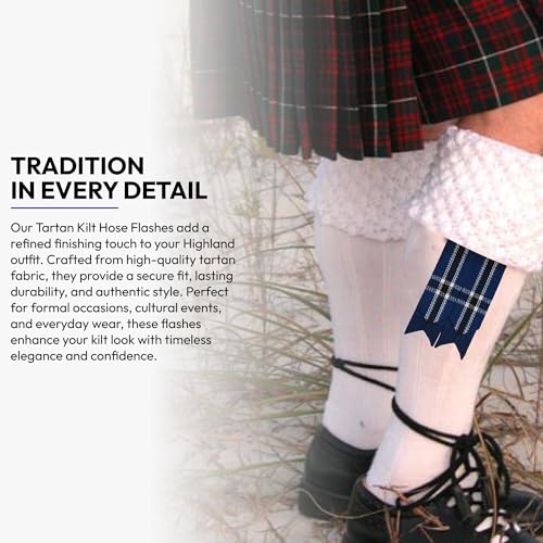 Image of Scottish Tartan Kilt Flashes with Elastic Adjusters