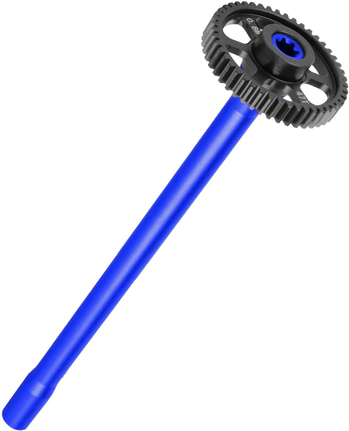 Steel 47T 0.8Mod Main Gear & Center Drive Shaft Axles Upgrades Part for 1/16 Mini Maxx 4WD RTR Brushless Monster Truck (107154-1),RC Spur Gear 47 Tooth and Center DriveShaft CVD,Black