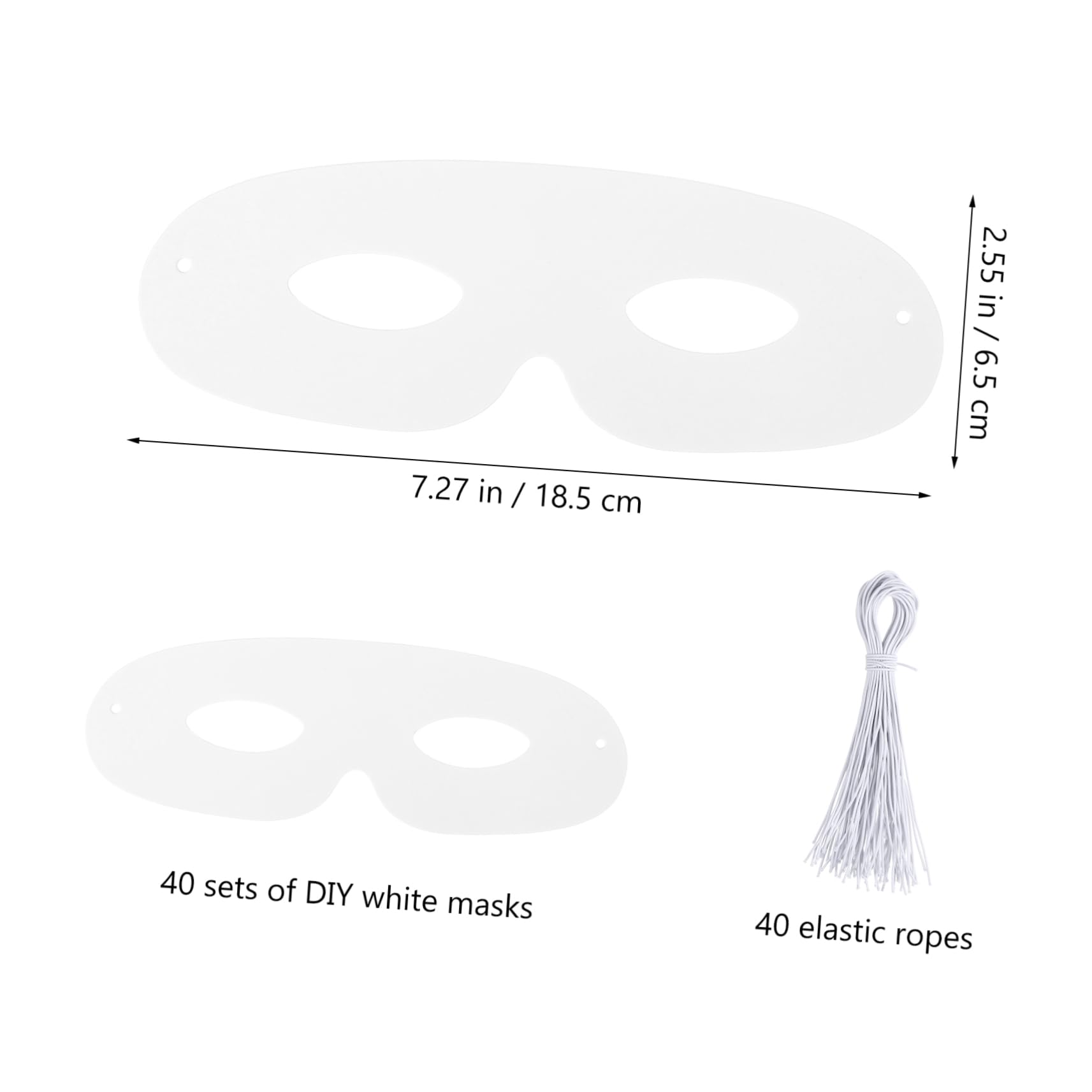 CIYODO 40 Pack Diy Blank Paper Masks Carnival Masks for White Halloween Prom Masquerade