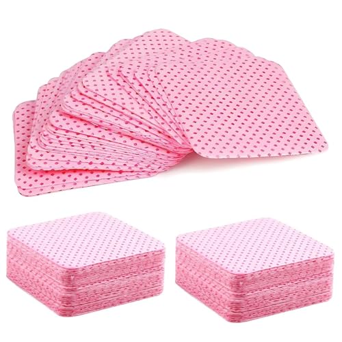 ZORVYN 100 Piezas Algodón para Uñas Rosa Sin Fibra para Cleanser para Uñas Gel Esmalte Semipermanente Quitaesmalte Manicura Profesional