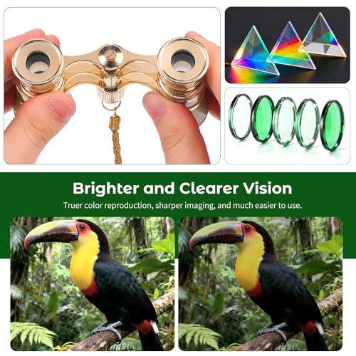 Binoculares Cabilock 3x25 metal ligero color oro miniatura 3