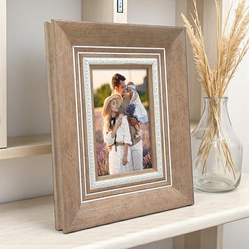Image of Art Street Elegant Table Photo Frame for Tabletop With Back Stand, 4x6 Inch Photo, Decorative Frames Perfect for Home Decor, Unique Gift Idea, Wedding, Return Gift (Wood Brown)