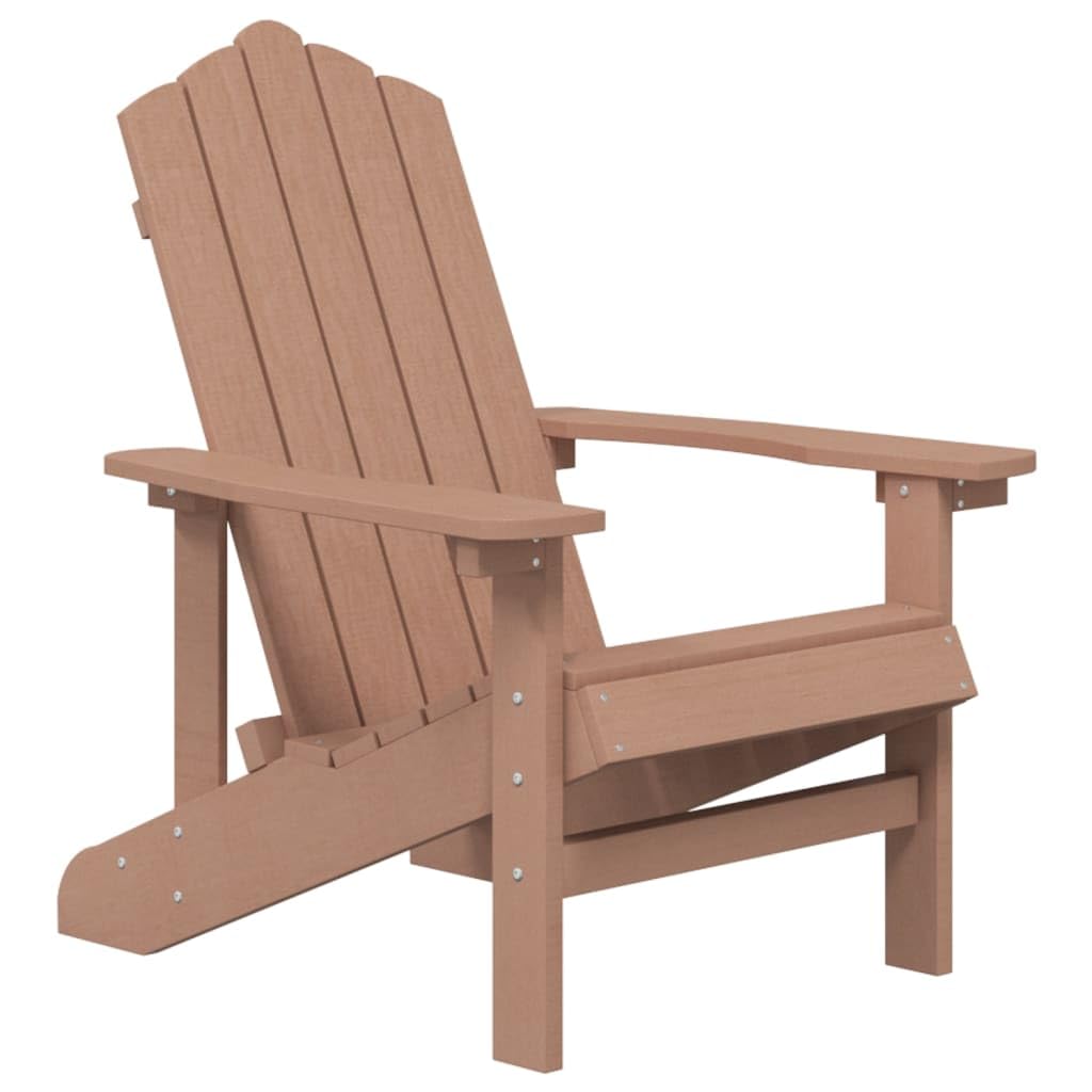 vidaXL 2X Sillas de Jardín Adirondack Asiento Butaca Sillón con Reposabrazos Patio Terraza Balcón Piscina Muebles Exterior HDPE Marrón