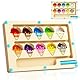 QNUOXEP Magnetisches Farb und Zahlen Labyrinth,Holz Magnetspiel Lernspiele,Holz Magnetspiel Lernspiele,Baby Montessori Spielzeug Motorikspielzeug,Magnete Kinder lernspiele Geschenk Mädchen Junge