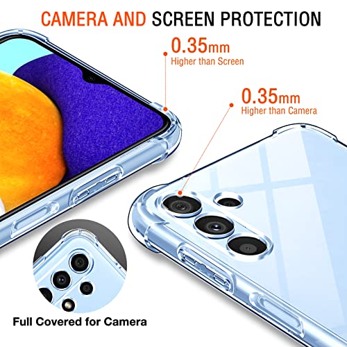 Image of Lustree Back Cover Transparent Case Compatible with Samsung Galaxy A13 5G | Clear + TPU Case with 4 Corner Air Cushion Protection & Camera Protection | Slim& Stylus Cover
