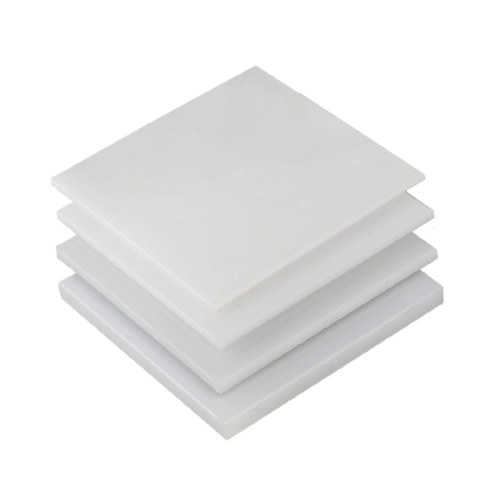 4 láminas de polipropileno blanco: láminas de plástico PP duraderas for bricolaje, mecanizado y uso industrial.(100x200x4mm)