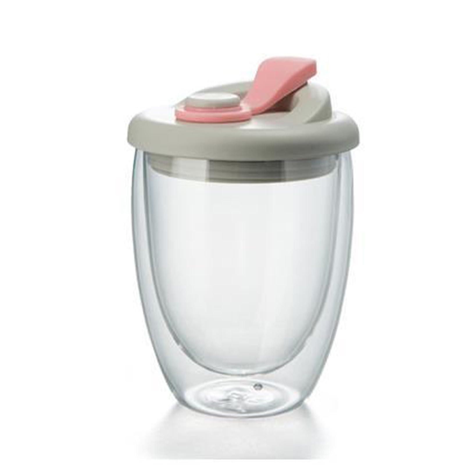 MALSSE Walled Insulated Borosilicate Glass Milk Cup Leak Proof Lid for Hot Cold Beverages 450ML 350ML 250ML Spill Proof Commuters Water Bottle