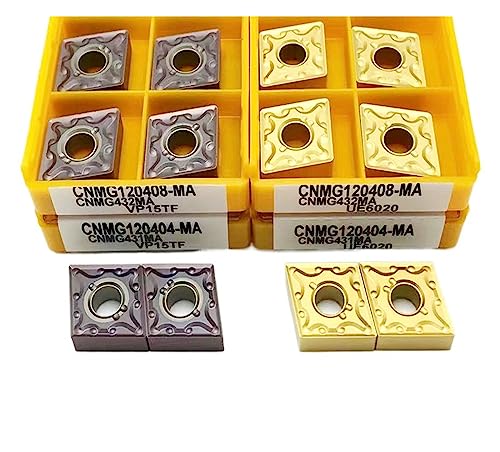 AALLYN Indexable Carbide Lathe Tool 10PCS CNMG120408 MA 15TF Carbide External Turning Tool Metal Lathe Tools CNC Turning Cutting Tool (Size : CNMG120408 MA 15TF, Color : 10PCS)