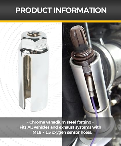 UBOG 3PCS Oxygen Sensor Socket Set,Automotive Tool,O2 Sensor Socket,O2 Sensor Wrench,Car Accessories Oxygen Sensor Removers,3/8\" Drive Wrench Tool Kit for adjusting and Removing Oxygen Sensors