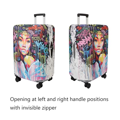 Image of WUJIAONIAO Travel Luggage Cover Baggage Suitcase Cover Protector Skins 18-32 Inch, Graffiti A8, S (for 18--20 inch luggage), Fashion