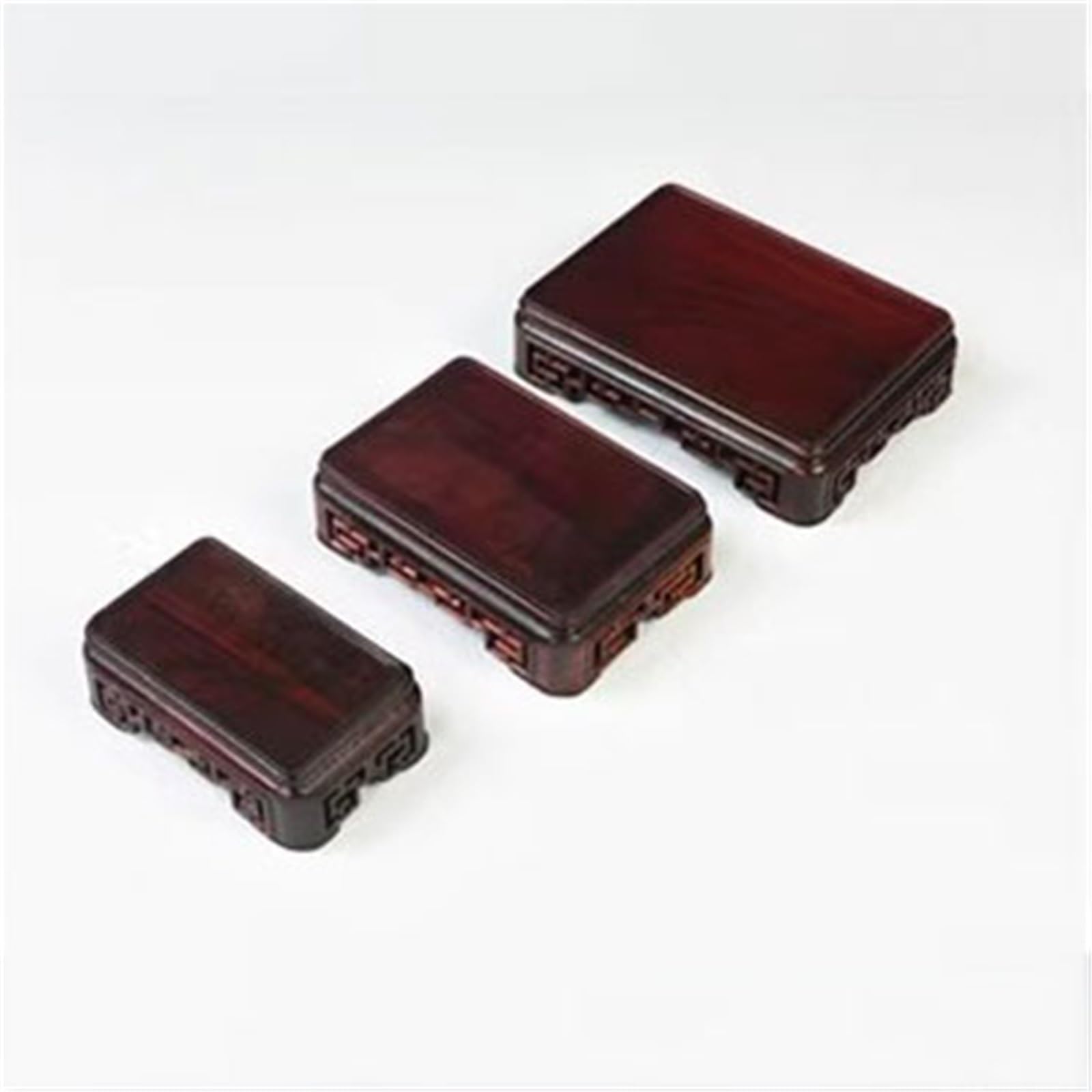 Base para jarrón Base rectangular en miniatura de sándalo rojo for teteras y jarrones de piedras extrañas Exhibidor(Grande)