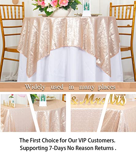 50''X50'' Square Champagne Sequin Tablecloth Select Your Color & Size Can Be Available ! Sequin Overlays, Runners, Gatsby Wedding, Glam Wedding Decor, Vintage Weddings #TOP4