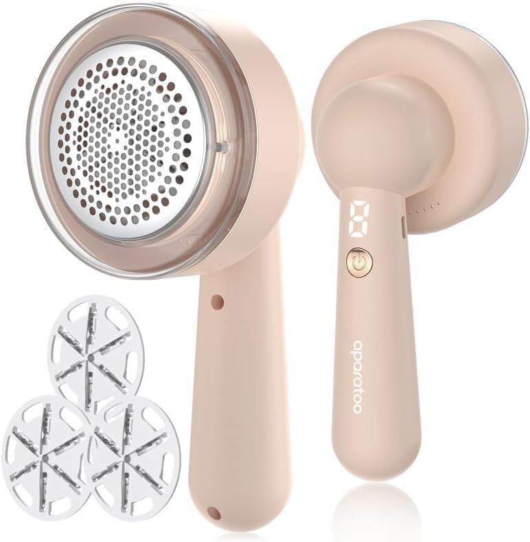 Fusselrasierer Elektrisch, Fus Mit 3 Klingen 8w Leistungsstark Fusselrasierer, Digitale Anzeige Flusenentferner Pullover,mit 3 Geschwindigkeiten für Stoff Möbel Kleidung