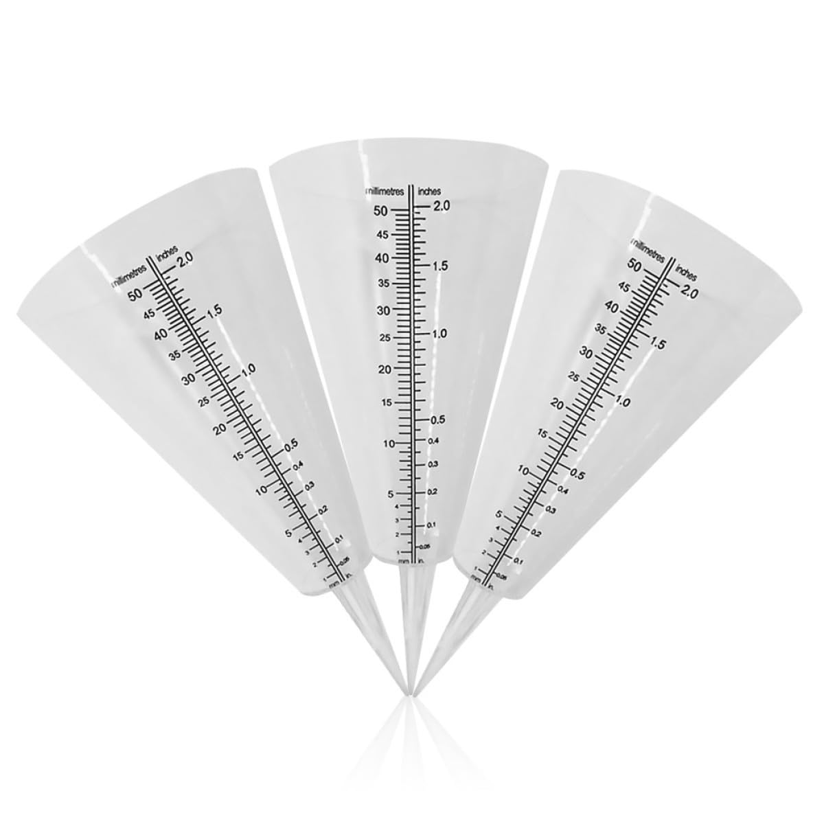 3 Stück Regenmesser Mit Klarer Skala Kegelförmiger Regenmessbecher Transparent Mit Erdspieß Für Garten Und Outdoor Wetterbeständig Kunststoff