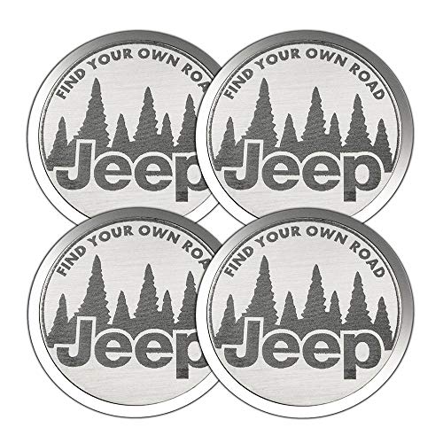 American Car Craft Stainless Steel Etched FIND Your OWN Road Jeep Air Conditioning Vent Trim Covers 4Pc | Jeep Wrangler JK 2007-2018 & JL 2018+, FIND Road