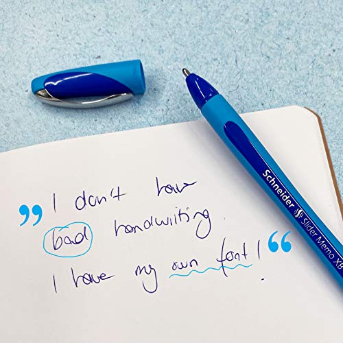 Schneider Kugelschreiber Slider Memo XB (extrabreit, Made in Germany) 3er Etui, 2x schwarz/1x blau