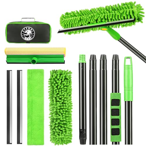 Stemni 4-in-1 Window Cleaning Kit with Storage Bag 79 Window Squeegee Cleaner Tool with Extension Pole Professional Window Washing Equipment for Home Outdoor Windows Glass Shower Commercial