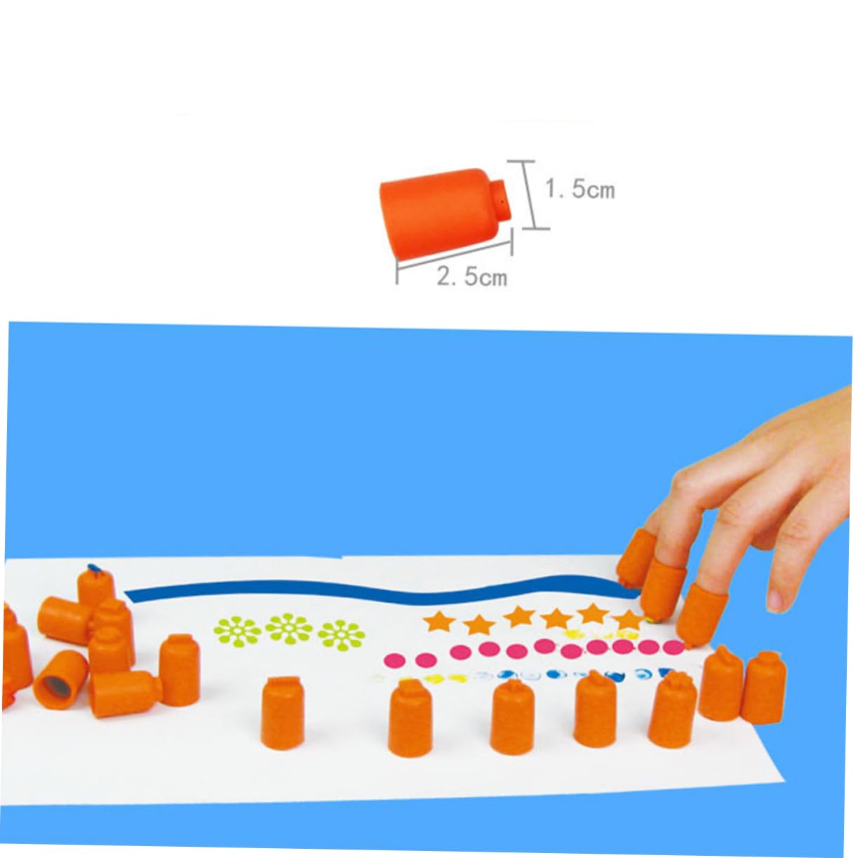 VILLCASE 24pcs Finger Paint Daubers for Boys and Girls Stamp Pads Ink Pad for Fingerprint Art Drawing Daubers for Craft Projects