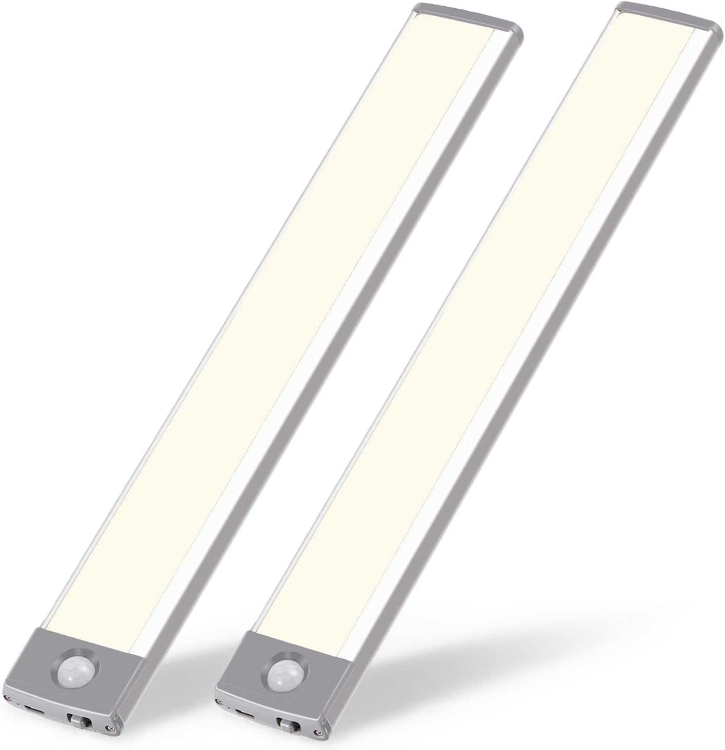 54-LED Under Cabinet Lights,USB Rechargeable Kitchen Night Light,Battery Operated Counter Closet Lighting,Wireless Motion Activated Light for Cabinets Cupboard Pantry(Warm Light 2Pack