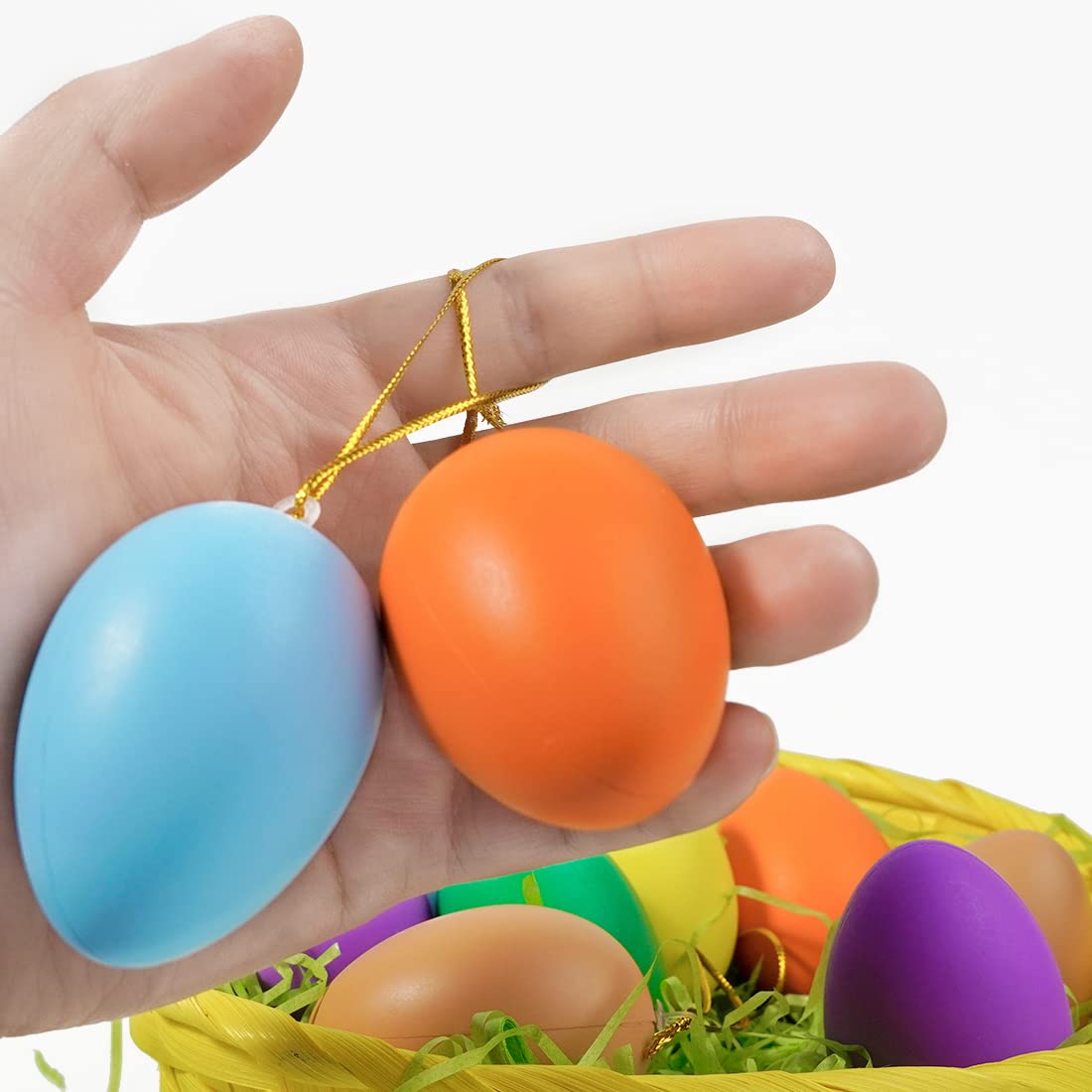 Easter Eggs Decorative Easter Eggs for Hanging, 24 x Colourful Easter Eggs Made of Plastic for Hanging, Plastic Easter Eggs for Hanging for Outdoor and Indoor, Eggs Easter Decoration with Ribbon Easter Eggs Decorative Easter Eggs for Hanging, 24 x Colourful Easter Eggs Made of Plastic for Hanging, Plastic Easter Eggs for Hanging for Outdoor and Indoor, Eggs Easter Decoration with Ribbon