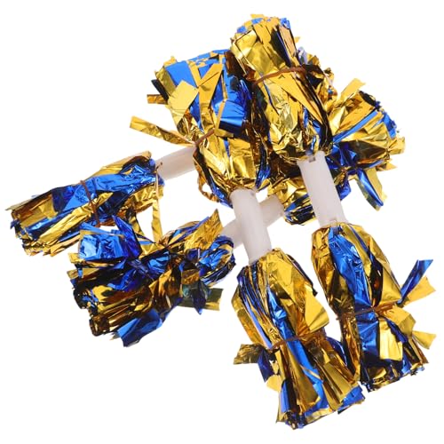 Pompons de Cheerleading Métalliques Manche Ergonomique Équipes de Danse Lot de 4