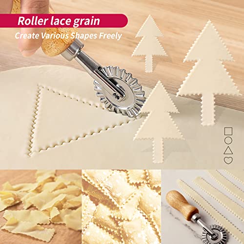 Pasta Molds & Stamps (Set Of 5) Manual Pasta Makers Ravioli Maker Roller Wheel For Dumplings Lasagna Pierogi Round Heart Ravioli Cutters Lace Grain Fresh Pasta Press Ravioli Ausstecher Herz #TOP3
