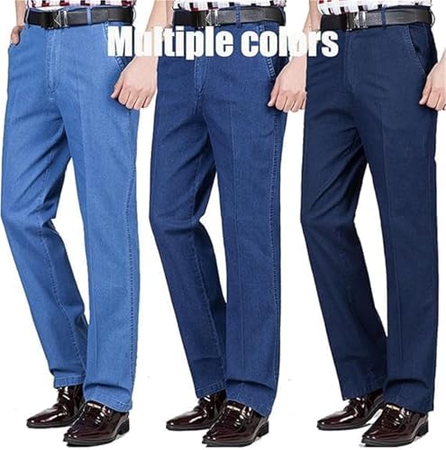 Lunifit Men's Jeans, Men's Timeless Straight Fit Stretch Jeans for Older Men Denim Pants with Pocket3