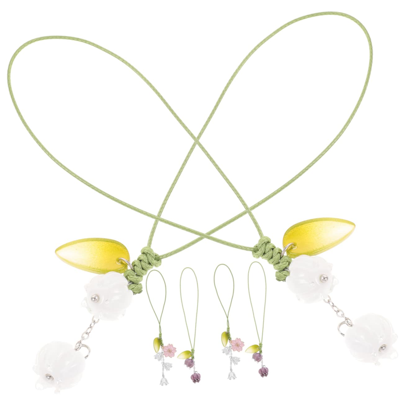 ABOOFAN 30piezas Lanyard De Teléfono Colgante De Flor De Accesorios Coloridos Para Móviles Cámaras y Llaveros Diseño Creativo