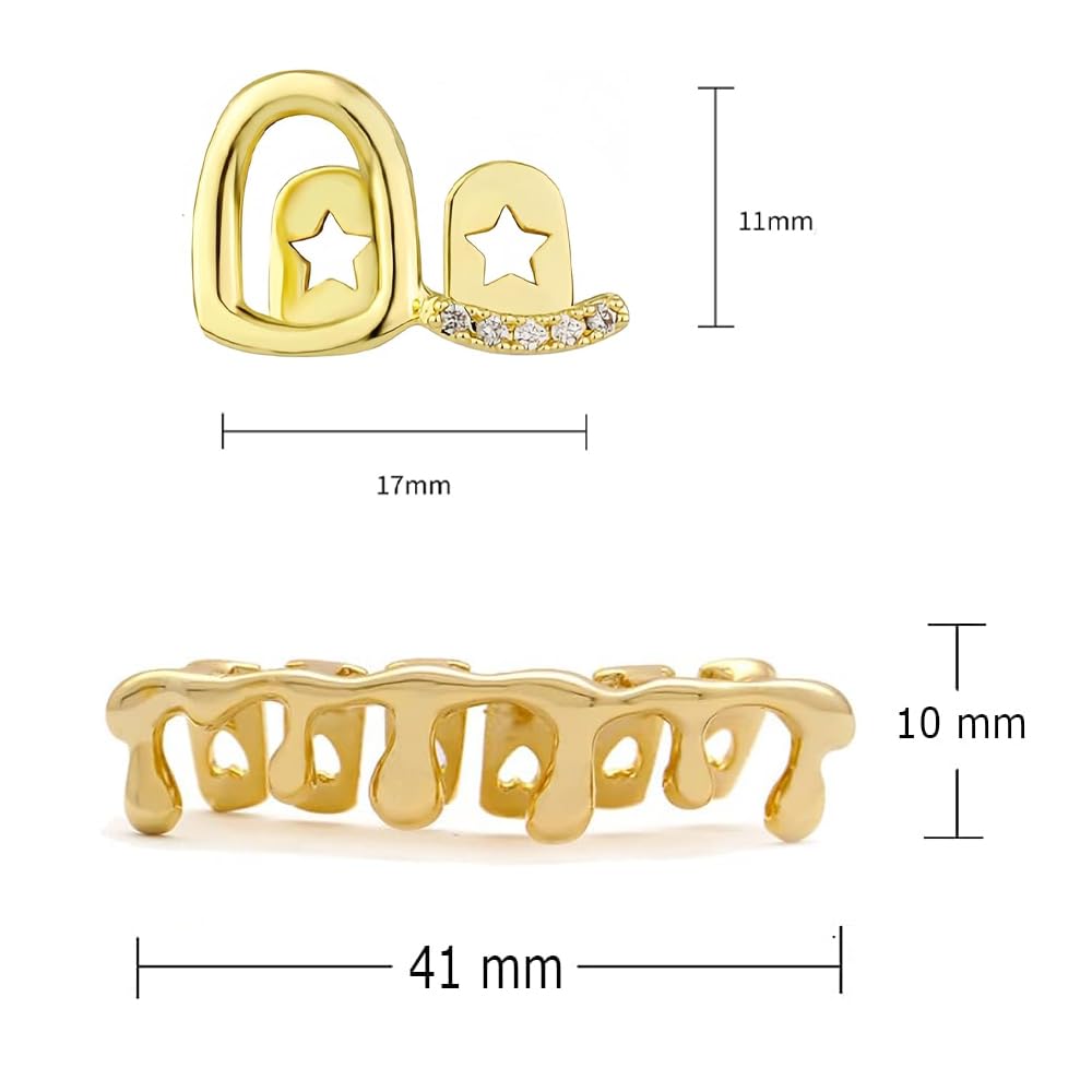 SSyang Hip Hop Teeth Grills for Mouth Braces Decoration, with 2 Silicone Moulds - Image 2