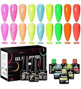 MTSSII 12PCS Gel Nail Polish Set 9 Colors Glitter Gel Polish Kit Snowflake Gel Polish Set Pink Fl...