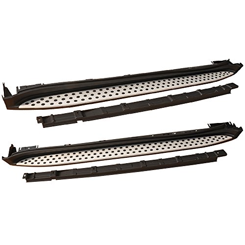Running Board Compatible with 2007-2012 Mercedes Benz X164 GL-Class, Factory Style Aluminum Black & Silver Side Step Bars Extensions by IKON MOTORSPORTS, 2008 2009 2010 2011