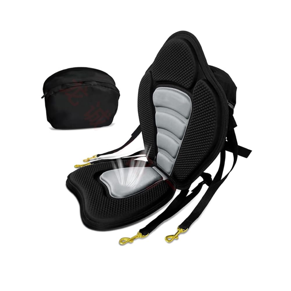 QXRSOP Kayak Seat Deluxe Padded Canoe Backrest Seat Cushioned Back Support Paddle Board Seats with Detachable Storage Bag for Canoe Fishing Boating