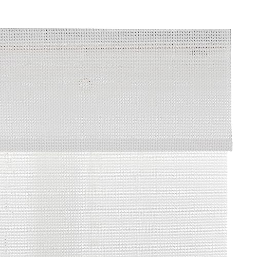Image of TWOPAGES No Drill Cordless Roman Window Shade Customized Blackout Bamboo Shade Light Filtering Roman Blind for Kitchen Indoor Windows, Mist White, 1 Piece