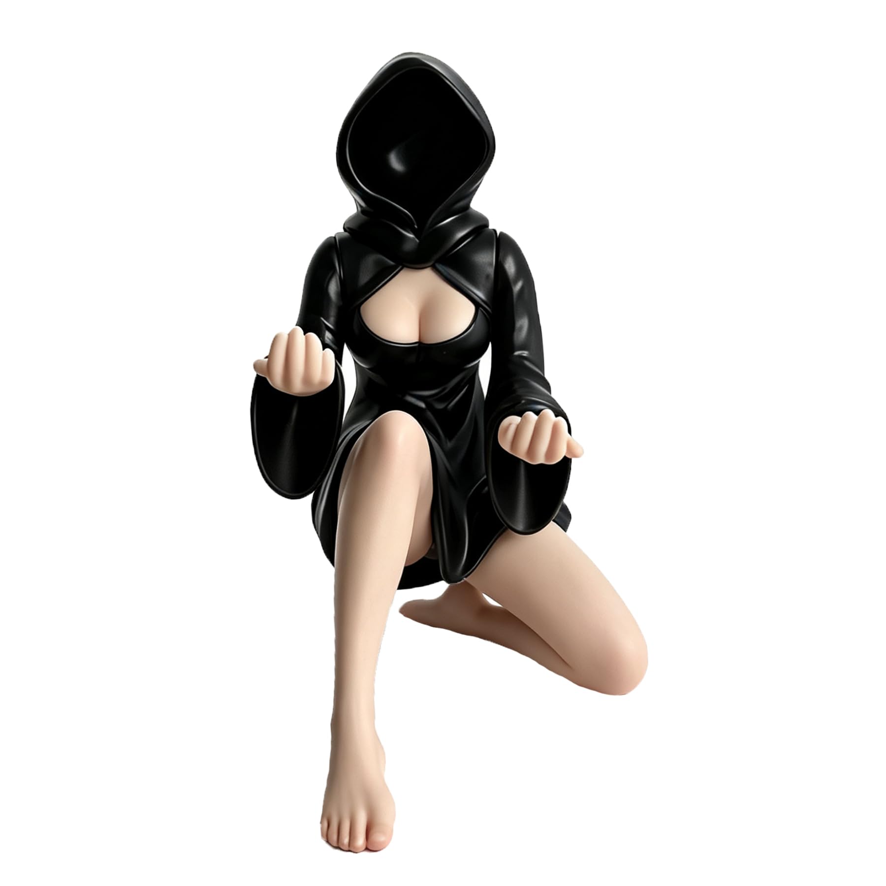 Wxxcdb Sculpture-R New Mysterious Robe Statue, Bookshelf Decoration Resin Statue Elegant Queen Character Black Robe Garden Bookshelf 3D Sculpture, Mysterious Gift For Friends (Sculpture-R)