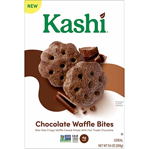 Kashi Breakfast Cereal, Vegan, Made With Whole Grains, Chocolate Waffle Bites (8 Boxes) #TOP3